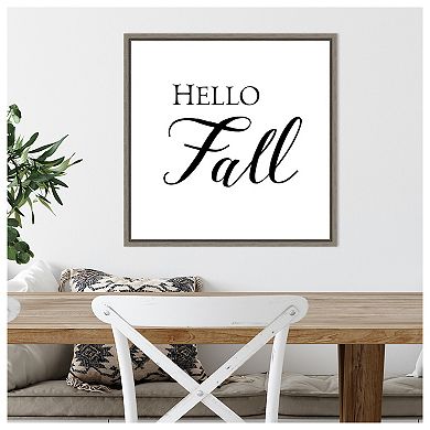 Hello Fall Script by Amanti Art Portfolio Framed Canvas Wall Art Print