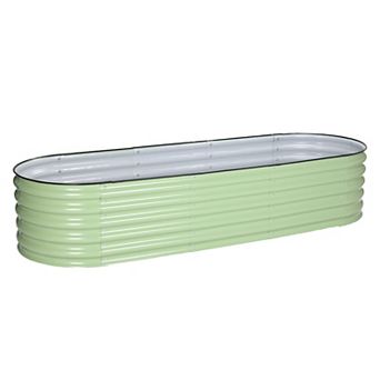 Aoodor 6-in-1 Modular Aluzinc Metal Raised Garden Bed - Olive Green (88.6''L x 27.5''W x 17''H)