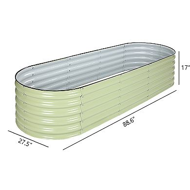 Aoodor 6-in-1 Modular Aluzinc Metal Raised Garden Bed - Olive Green (67''L x 47''W x 17''H)
