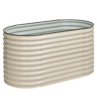 Aoodor 2 in 1 Modular Aluzinc Metal Raised Garden Bed - White (63''L x 32''W x 32''H)