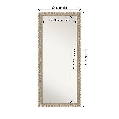 Trellis Silver Wood Full Length Floor Leaner Mirror