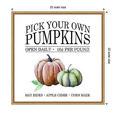 Pick Your Own Pumpkins by Amanti Art Portfolio Framed Canvas Wall Art Print