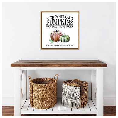 Pick Your Own Pumpkins by Amanti Art Portfolio Framed Canvas Wall Art Print