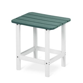 Aoodor Outdoor HDPE End Table Adirondack Side Table, Classic Modern Design