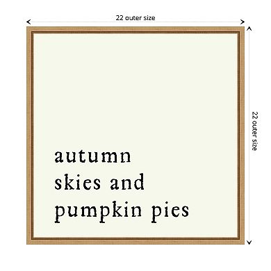 Autumn Skies Pumpkin Pies by Amanti Art Portfolio Framed Canvas Wall Art Print