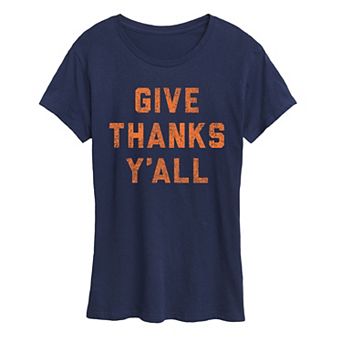 Women's Give Thanks Ya'll Distressed Graphic Tee