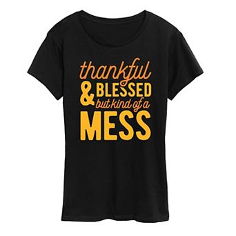 Women's Thankful And Blessed Graphic Tee