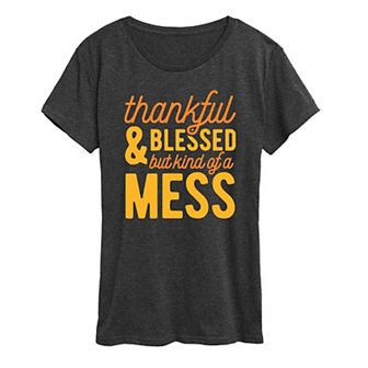 Women's Thankful And Blessed Graphic Tee