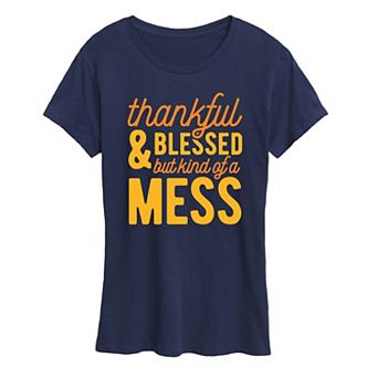 Women's Thankful And Blessed Graphic Tee