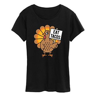Women's Eat Tacos Turkey Graphic Tee