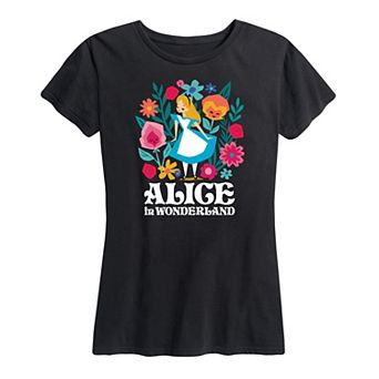 Disney's Alice in Wonderland Women's Flowers Graphic Tee
