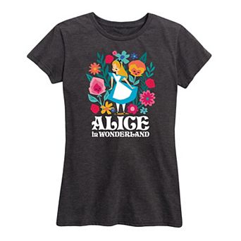 Disney's Alice in Wonderland Women's Flowers Graphic Tee