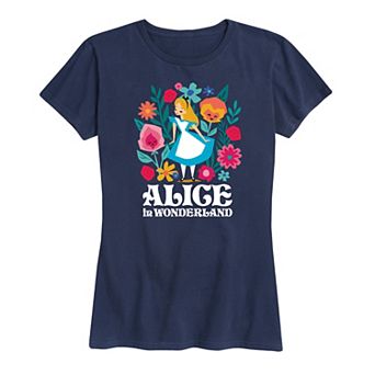 Disney's Alice in Wonderland Women's Flowers Graphic Tee