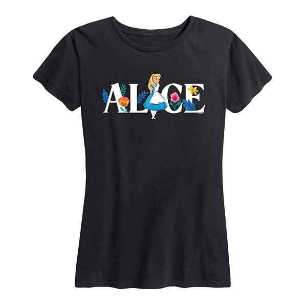 Disney's Alice in Wonderland Women's Alice Name Florals Graphic Tee