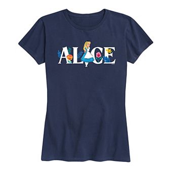 Disney's Alice in Wonderland Women's Alice Name Florals Graphic Tee