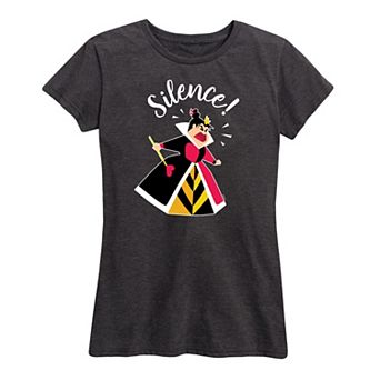 Disney's Alice in Wonderland Women's Queen Of Hearts Silence Graphic Tee