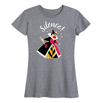 Disney's Alice in Wonderland Women's Queen Of Hearts Silence Graphic Tee