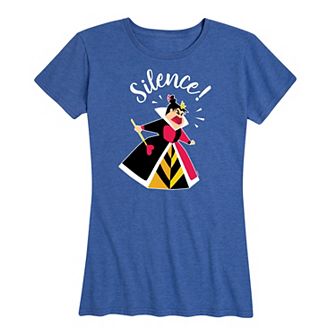 Disney's Alice in Wonderland Women's Queen Of Hearts Silence Graphic Tee