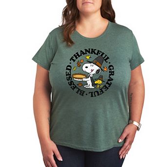 Plus Peanuts Snoopy and Woodstock Thankful Graphic Tee