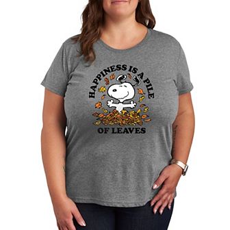 Plus Peanuts Snoopy Pile Of Leaves Graphic Tee