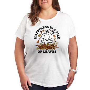 Plus Peanuts Snoopy Pile Of Leaves Graphic Tee