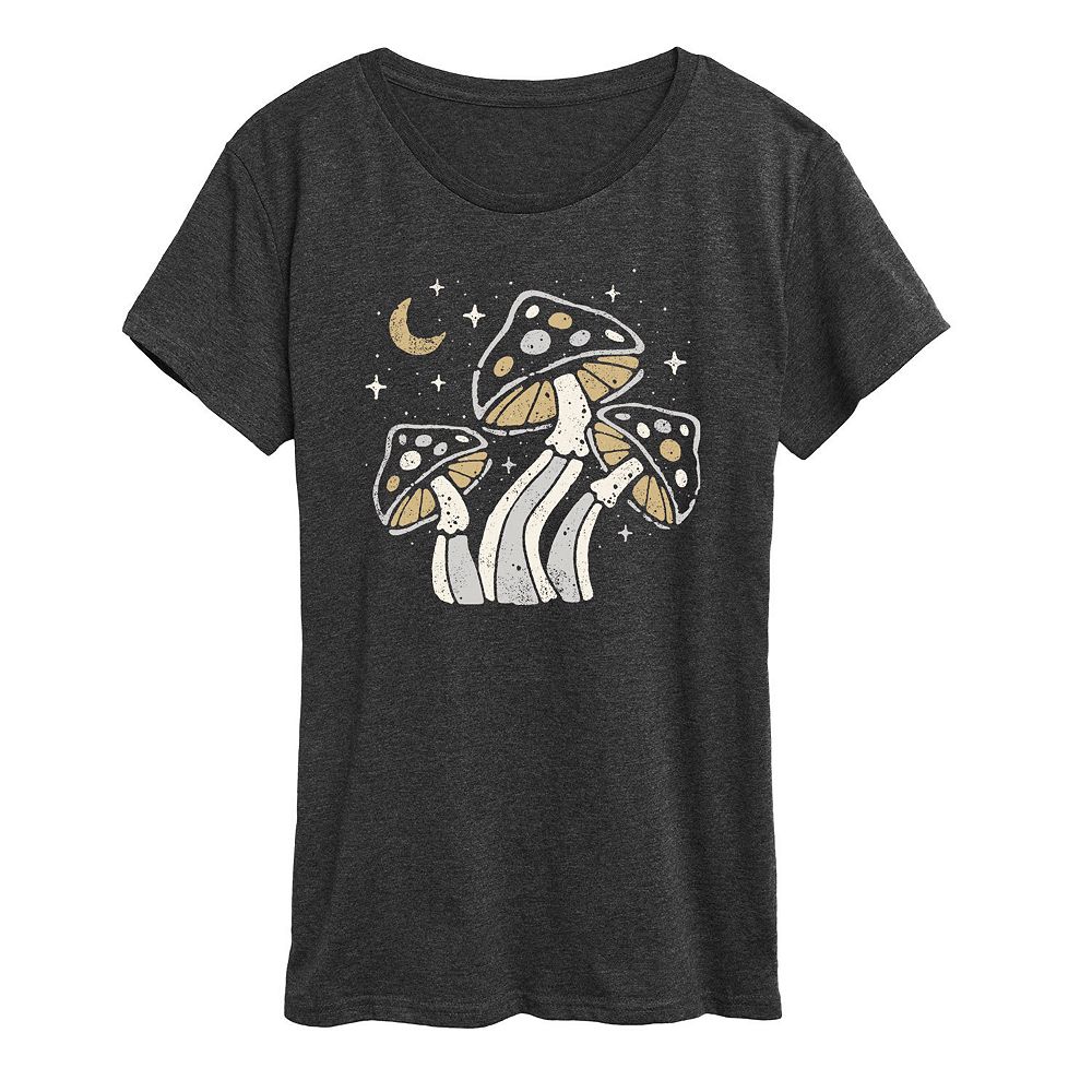 New Mystical Girl Mushroom Graphic Tee 100% Cotton - M / L ;;;