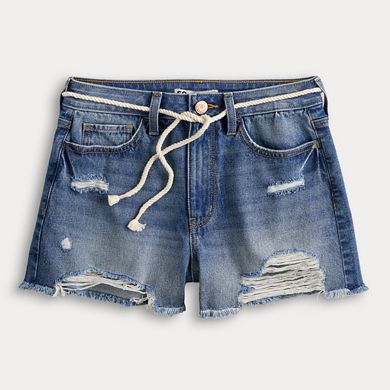 Juniors' SO® High Rise Cutoff Jean Shorts