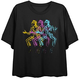 Juniors' Beetlejuice Illusion Crop Graphic Tee