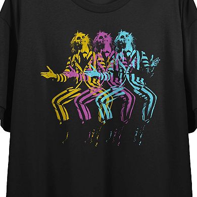 Juniors' Beetlejuice Illusion Crop Graphic Tee