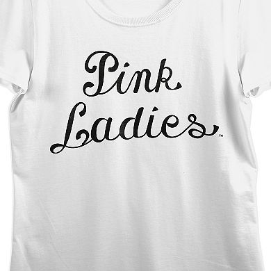 Juniors' Grease Pink Ladies Logo Crew Graphic Tee