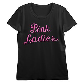 Juniors' Grease Pink Ladies Logo Crew Graphic Tee