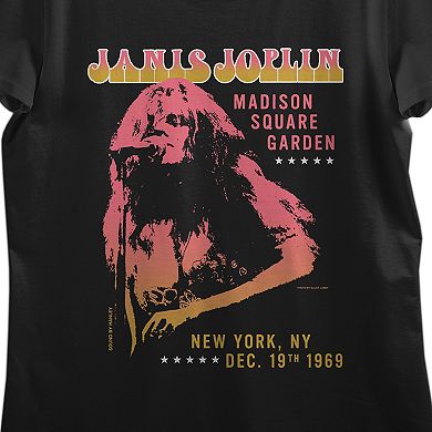 Juniors' Janis Joplin Gradient Art Graphic Tee