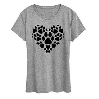 Women's Pawprint Heart Graphic Tee