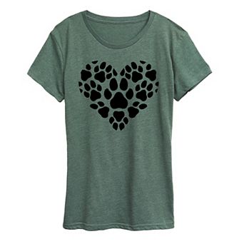 Women's Pawprint Heart Graphic Tee