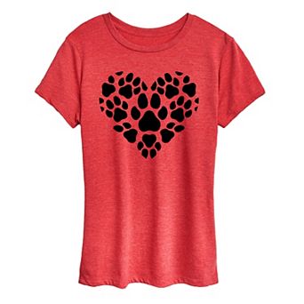 Women's Pawprint Heart Graphic Tee