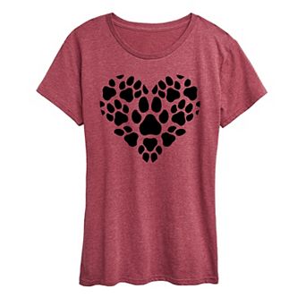 Women's Pawprint Heart Graphic Tee