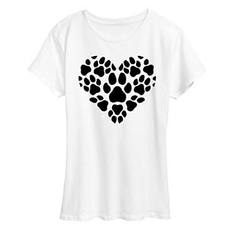 Women's Pawprint Heart Graphic Tee