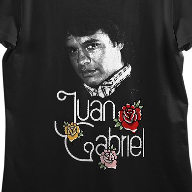 Juniors' Juan Gabriel Vintage Rose Art Graphic Tee