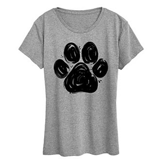 Women's Brushstroke Paw Print Graphic Tee