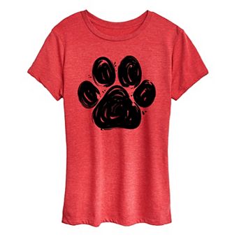Women's Brushstroke Paw Print Graphic Tee