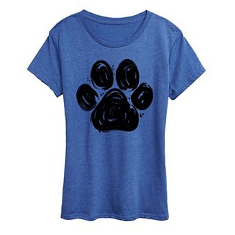 Women's Brushstroke Paw Print Graphic Tee