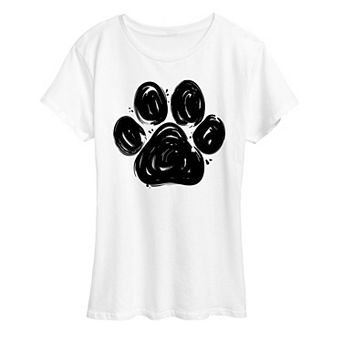 Women's Brushstroke Paw Print Graphic Tee