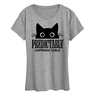 Women's Predictably Unpredictable Cat Graphic Tee