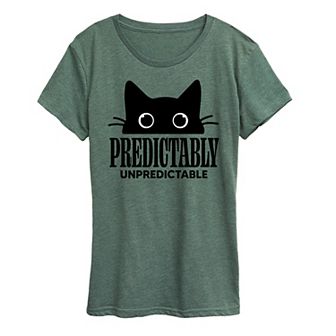 Women's Predictably Unpredictable Cat Graphic Tee