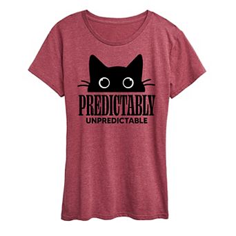 Women's Predictably Unpredictable Cat Graphic Tee