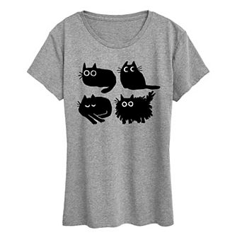 Women's Sketched Black Cats Graphic Tee