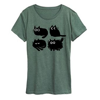 Women's Sketched Black Cats Graphic Tee