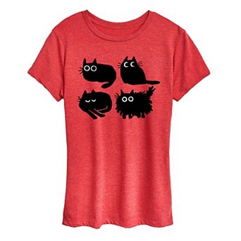 Women's Sketched Black Cats Graphic Tee