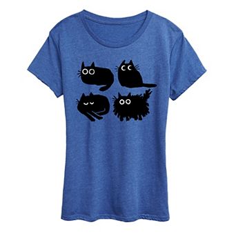Women's Sketched Black Cats Graphic Tee