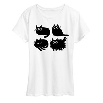 Women's Sketched Black Cats Graphic Tee